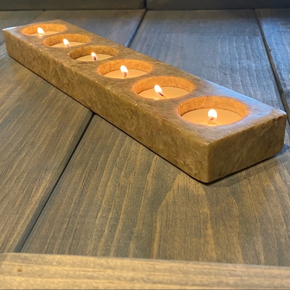 Marble Tea Light Votive Candle Holder - Picture 1 of 10